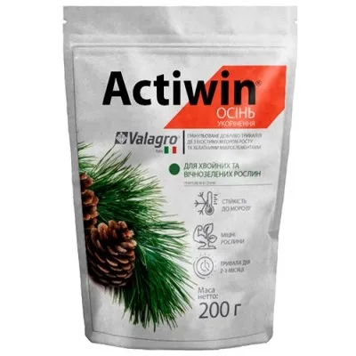 Комплексне мінеральне добриво для хвойних і вічнозелених Actiwin (Активін), 200г, NPK 9.16.14 фото