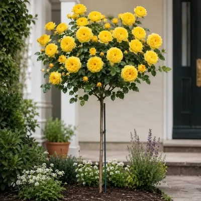 Троянда штамбова Lemon Pompon фото