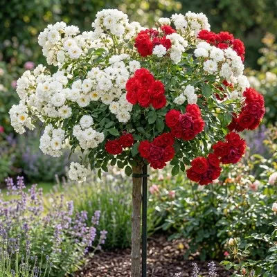 Троянда штамбова Guirlande d'Amour/Scarlet Meillandecor фото