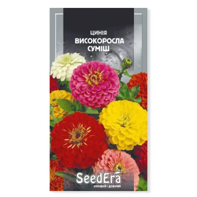Цинія високоросла суміш фото