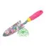 Лопатка садова, вузька металева, різнокольорова, з гумованим руків'ям фото