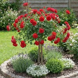 Троянда штамбова Scarlet Meillandecor фото
