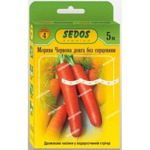 Морква на стрічці Червона довга без серцевини 5м фото