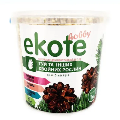 Удобрение Ekote для туй и хвойных растений 4-5 месяцев, 1кг фото