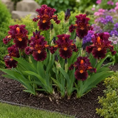 Ирис Pumila Roaring Fire фото
