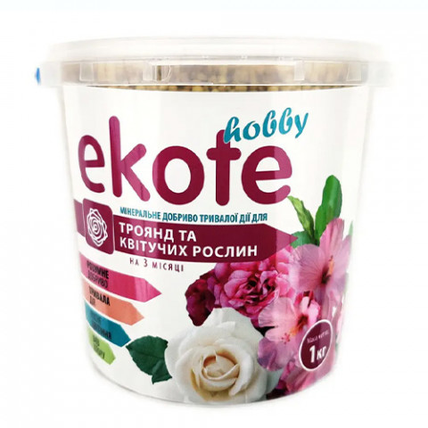 Удобрение Ekote для роз и цветущих растений 3 месяца, 1кг фото