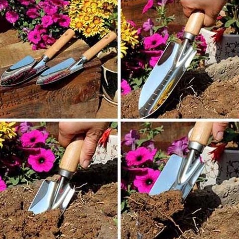 Лопатка садовая, узкая, металлическая, с пластмассовой рукояткой 569В фото