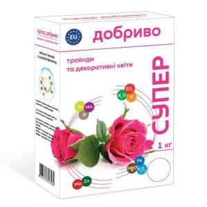 Удобрение органо-минеральное Супер для роз и декоративных цветов 1кг фото